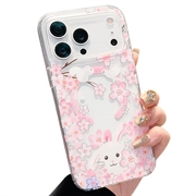 iPhone 17 Pro magnetisch hoesje met strassteentjes - Konijn