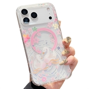 iPhone 17 Pro magnetisch hoesje met strass-steentjes - Zwanen