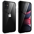 iPhone 11 Magnetisch Cover met Privacygehard Glas - Zwart