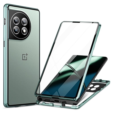 OnePlus 11 Magnetisch Hoesje met Gehard Glas - Donkergroen