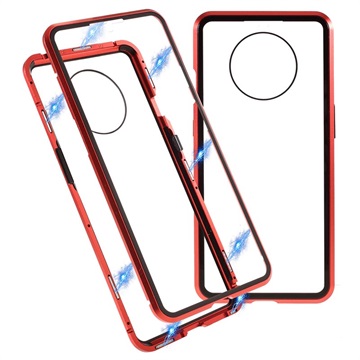 OnePlus 7T Magnetisch Cover met Gehard Glas - Rood