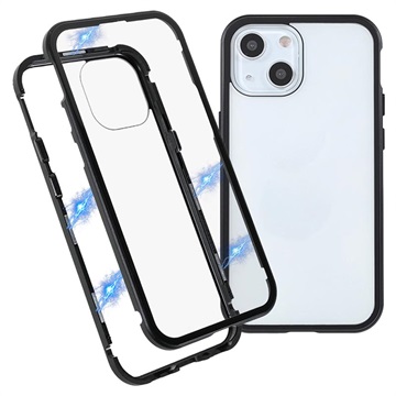 iPhone 13 Magnetisch Cover met Gehard Glas - Zwart