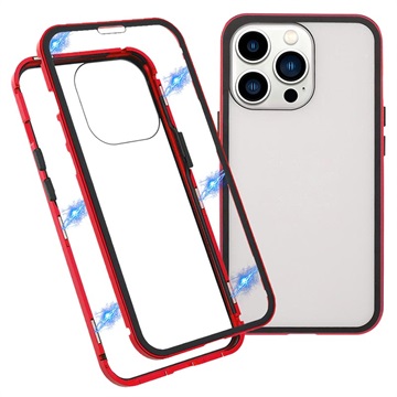 iPhone 13 Pro Magnetisch Cover met Gehard Glas - Rood