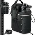 Magnetische reflecterende crossbody tas voor in de sportschool of buiten met Waterfleshouder - Zwart