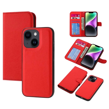 iPhone 14 Plus Magnetisch Afneembare Portemonnee Hoesje - Rood