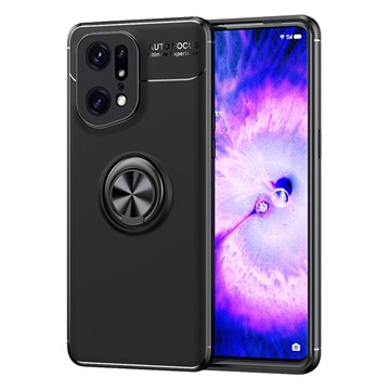 Oppo Find X5 Pro Magneet Ringgrip Hoesje - Zwart