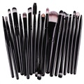 Make-up Cosmetic Set met 20 Verschillende Borstels - Zwart