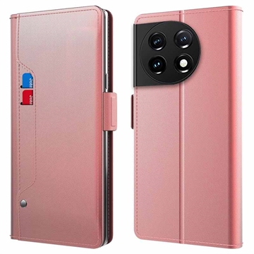 Make-up Spiegel OnePlus 11 Flip Hoesje - Rose Gold