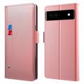Make-up Spiegel Google Pixel 6a Flip Hoesje - Rose Goud