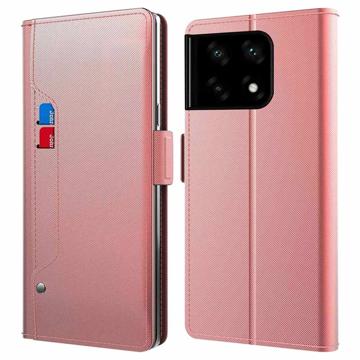 Make-up Spiegel OnePlus 10 Pro Flip Hoesje - Rosé goud