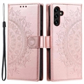 Samsung Galaxy A54 5G Mandala Series Portemonnee-hoesje - Rose Gold