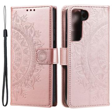 Samsung Galaxy S22 5G Mandala Series Portemonnee Hoesje - Roze