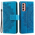 Samsung Galaxy A14/A14 5G Mandala Series Portemonnee-hoesje - Blauw
