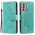 Samsung Galaxy A14/A14 5G Mandala Series Portemonnee-hoesje - Groen