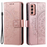 Samsung Galaxy A14 Mandala Series Portemonnee-hoesje - Rose Gold