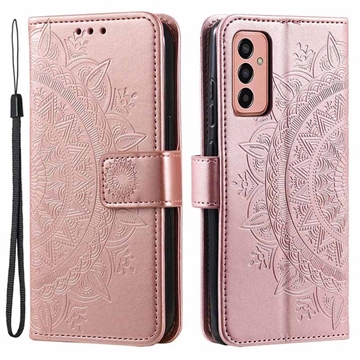 Samsung Galaxy A14/A14 5G Mandala Series Portemonnee-hoesje - Rose Gold