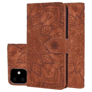 Mandala Series iPhone 11 Portemonnee Hoesje - Bruin