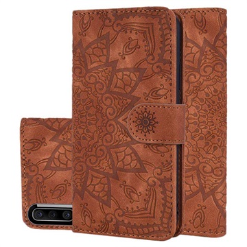 Mandala Series Samsung Galaxy A50 Portemonnee-hoesje - Bruin