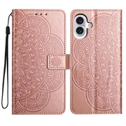 iPhone 16 Plus Mandala Series Portemonnee-hoesje - Rose Gold