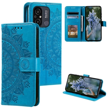 Xiaomi Redmi 12C Mandala Series Portemonnee Hoesje - Blauw