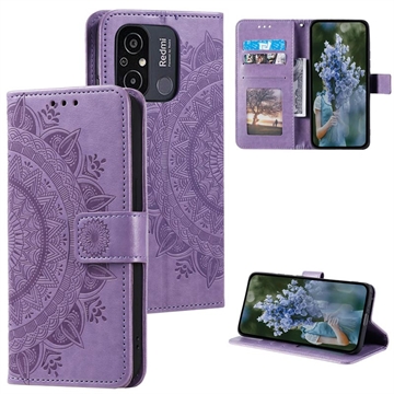 Xiaomi Redmi 12C Mandala Series Portemonnee Hoesje - Paars