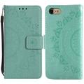 iPhone 7 8 SE (2020)/SE (2022) Mandala Series Portemonnee-hoesje - Cyan