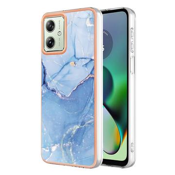 Motorola Moto G54 Marble Pattern Gegalvaniseerd IMD TPU Hoesje