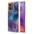 Motorola Moto G84 Marble Pattern Gegalvaniseerd IMD TPU Hoesje