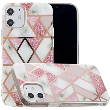 Marble Pattern Gegalvaniseerd IMD iPhone 12 mini TPU Hoesje