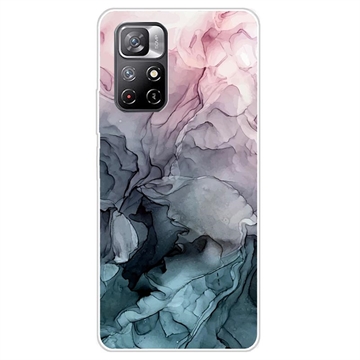 Xiaomi Redmi Note 11 Pro/Note 11 Pro 5G Marble Pattern IMD TPU Hoesje - Grijs / Roze