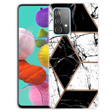 Marble Pattern Samsung Galaxy A32 (4G) TPU Case - Zwart / Wit