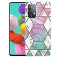 Marble Pattern Samsung Galaxy A32 (4G) TPU Case - Roze / Cyan