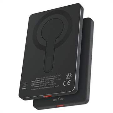Maxlife MXPB-05 10000mAh Magnetische Draadloze Power Bank - 15W - Zwart