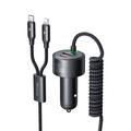 Mcdodo CC-037 120W Dual-Port Autolader met USB-C en Lightning-kabels - Zwart