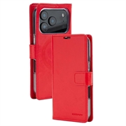 iPhone 18 Pro/17 Pro Mercury Goospery BlueMoon Diary MagSafe-portemonneehoesje - Rood