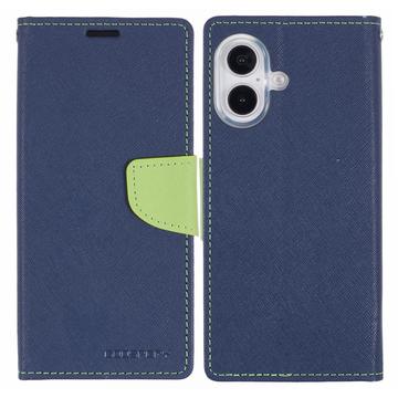 iPhone 16 Mercury Goospery Fancy Diary Portemonnee Hoesje - Blauw