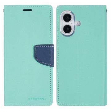 iPhone 16 Mercury Goospery Fancy Diary Portemonnee Hoesje - Cyan