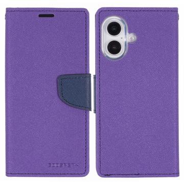 iPhone 16 Mercury Goospery Fancy Diary Portemonnee Hoesje - Paars