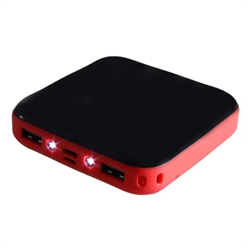 Mini Powerbank 10000mAh - 2x USB - Rood