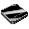 Mini-powerbank 10000mAh met twee USB-poorten en LCD-scherm - Zwart