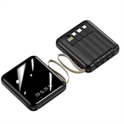 Mini Powerbank 20000mAh - 2x USB, Lightning, USB-C, MicroUSB - Zwart