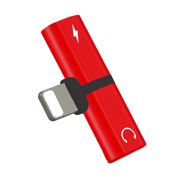 Mini T-Shape 2-in-1 Lightning Adapter - iPhone XS Max/XS/XR - Rood