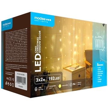 Modee C3002 LED Kerstgordijn - 3x2m - Warm Wit