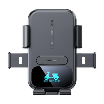 Motorfiets telefoonhouder/draadloze oplader - 15W - Zwart