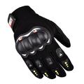 Motorcycle Touchscreen Gloves with Knuckle Protector - Black
