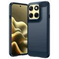 Motorola Edge (2026) Geborsteld TPU Hoesje - Koolstofvezel - Blauw