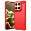 Motorola Edge (2026) Geborsteld TPU Hoesje - Koolstofvezel - Rood