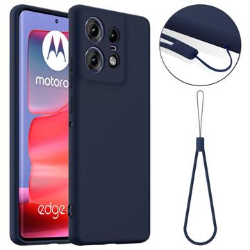 Motorola Edge 50 Pro Liquid Siliconen Hoesje - MagSafe Compatibel - Donkerblauw