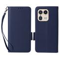 Motorola Edge 50 Ultra Portemonnee Hoesje met Magnetische Sluiting - Donkerblauw