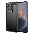 Motorola Edge 60/60 Fusion Geborsteld TPU Hoesje - Koolstofvezel - Zwart